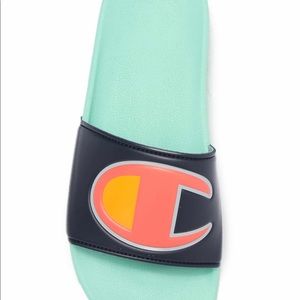 mint green champion slides